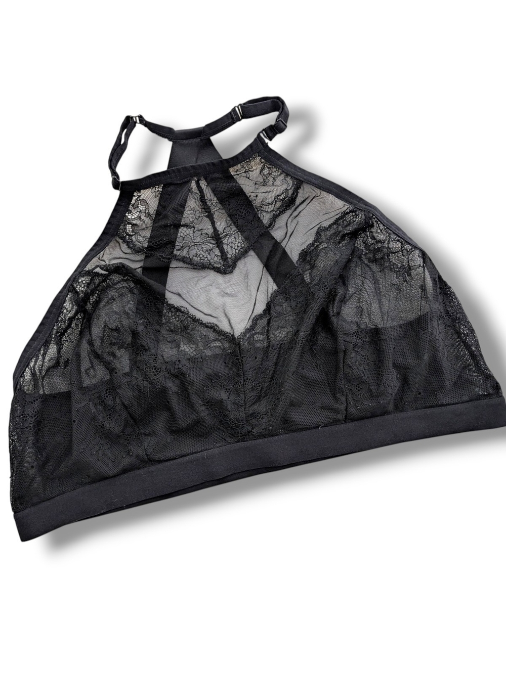 NWOT Torrid Black Lace & Mesh High Neck Bralette, Size 2
